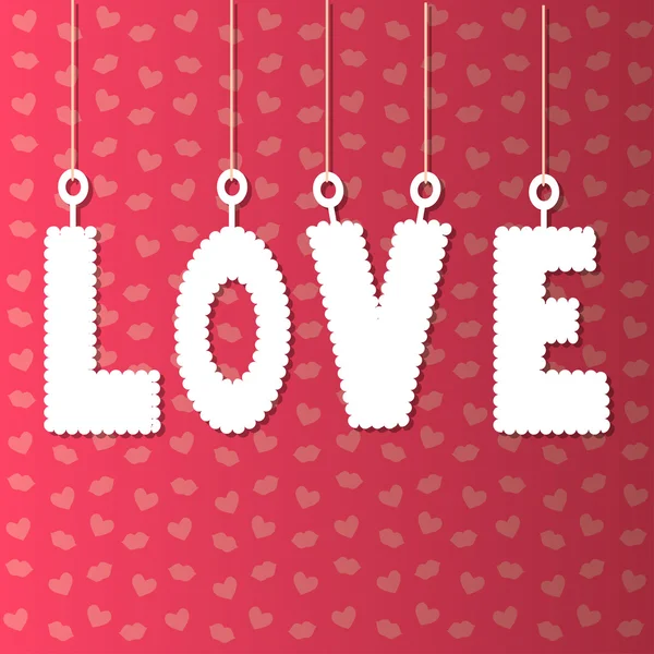 Bakgrund med papper bokstäver kärlek — Stock vektor