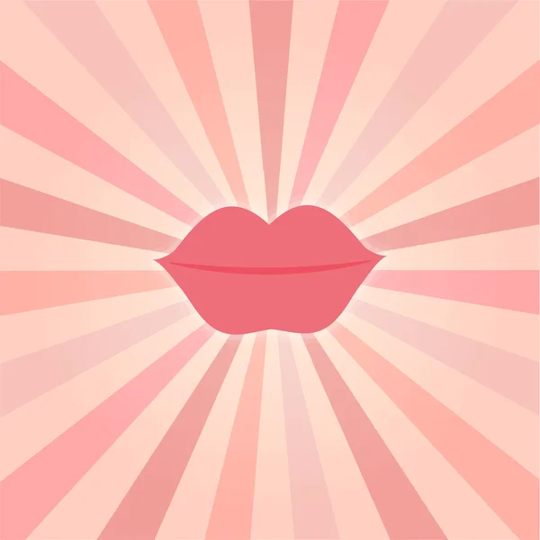 Fond rétro avec lèvres — Image vectorielle
