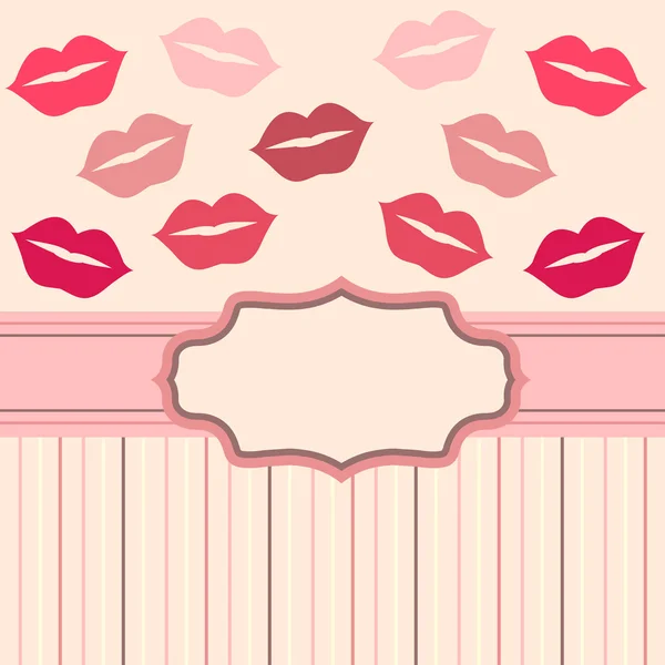Card background with lips — Stock Vector
