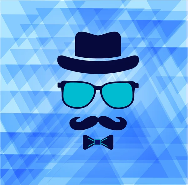 ヒップスターの帽子、メガネ、口ひげ — ストックベクタ