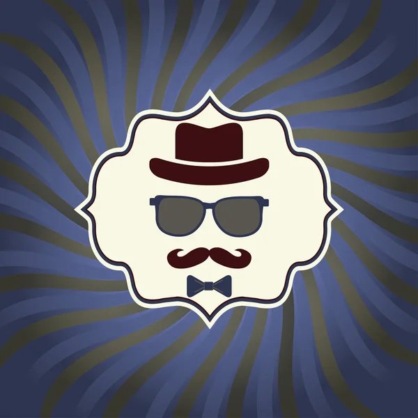 Hipster's hat, glasses, moustache — Stock Vector