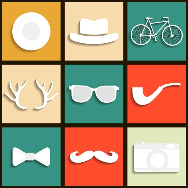 Set hipster icons — Stock Vector