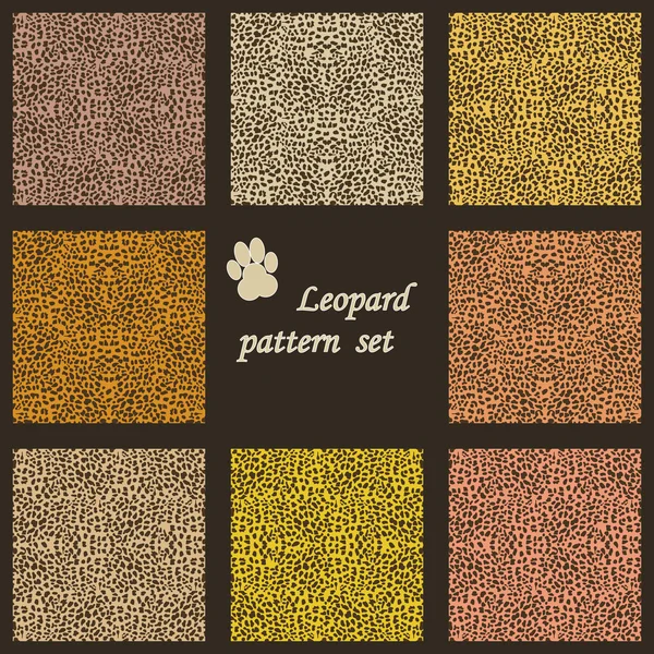 Set of vector leopard backgrounds — Stock Vector