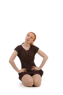 entrikacı genç Kızıl saçlı kadın