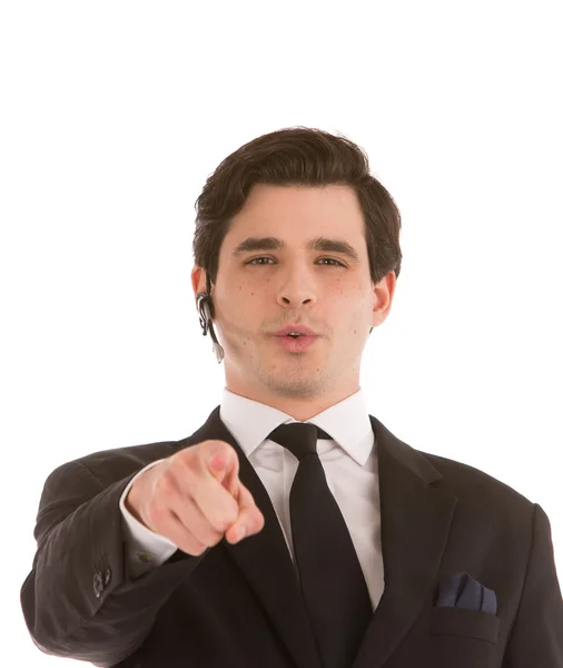 Businessman pointing at the camera — Stock Photo, Image