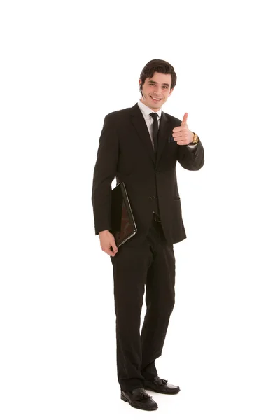 Happy businessman giving a thumbs up — Stock Photo, Image