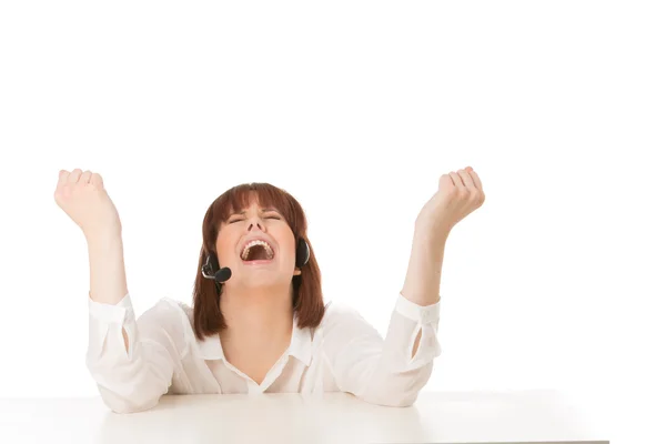 Super excited businesswoman — Stock Photo, Image