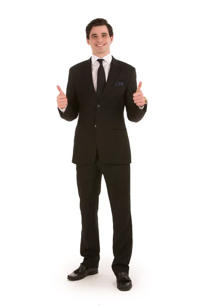 Successful businessman giving a double thumbs up — Stock Photo, Image