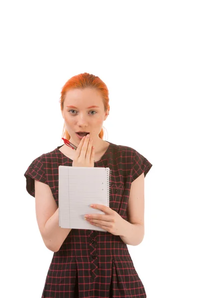 Mujer con expresión conmocionada — Foto de Stock