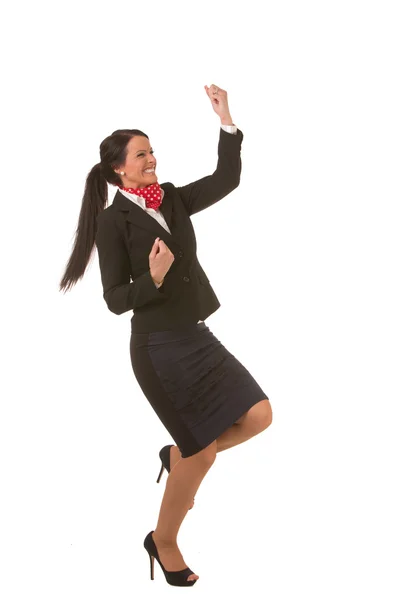 Mujer de negocios feliz, alegre y exitosa — Foto de Stock