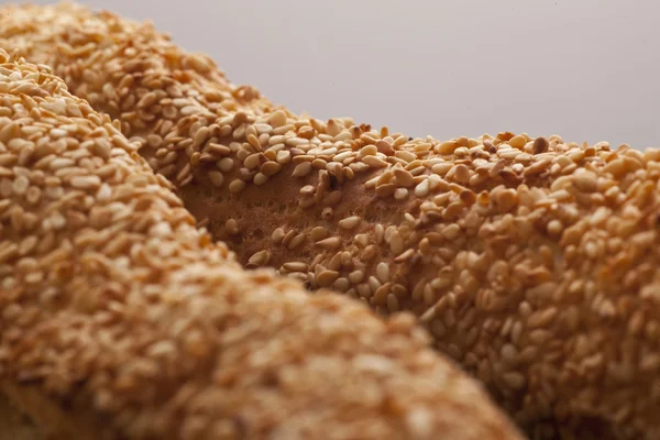 Crusty bread with sesame seeds — Stock Photo, Image