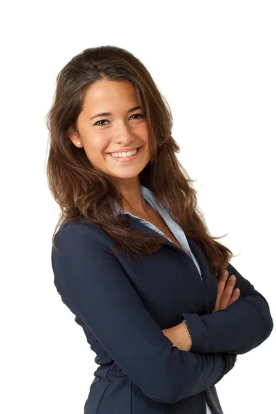 Young woman, isolated on white background — Stock Photo, Image