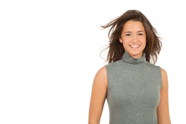 kız beyaz zemin üzerine