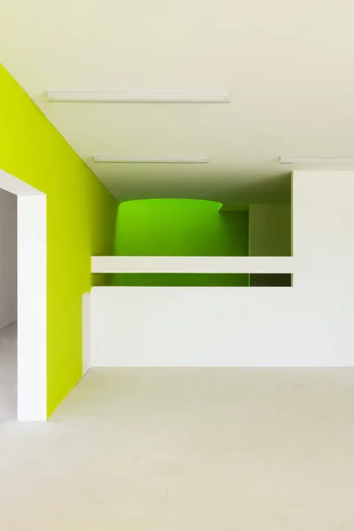 Interieur, muren groen — Stockfoto