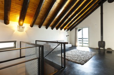 iç, modern dağ evi
