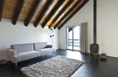 iç, modern dağ evi