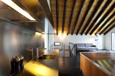 iç, modern dağ evi