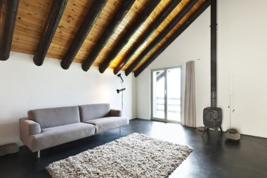 iç, modern dağ evi