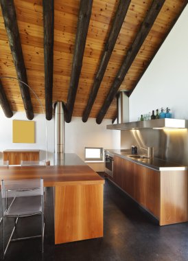 iç, modern dağ evi