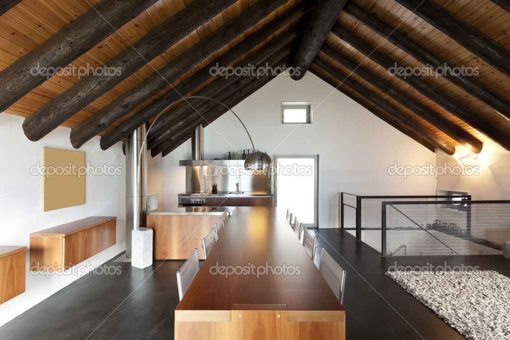  interieur  moderne  chalet   Stockfoto  Zveiger 26073499