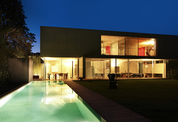 modern house and pool