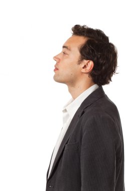 Beyaz arka plan üzerinde izole iş adamı