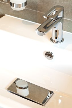 iç, boş yeni daire, banyo lavabo