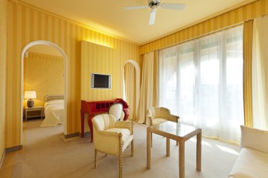 iç lüks daire, rahat takımı, salon