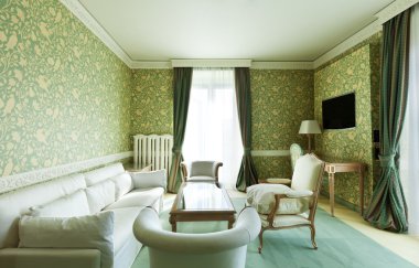 iç lüks daire, rahat takımı, salon
