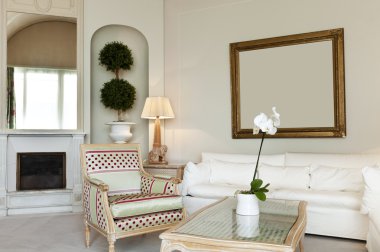 iç lüks daire, rahat takımı, salon