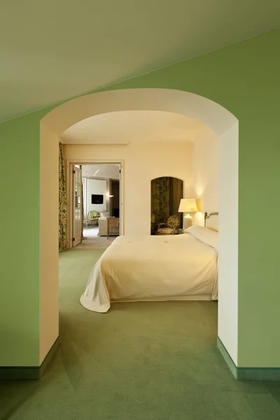 Interieur luxe appartement, slaapkamer weergave — Stockfoto