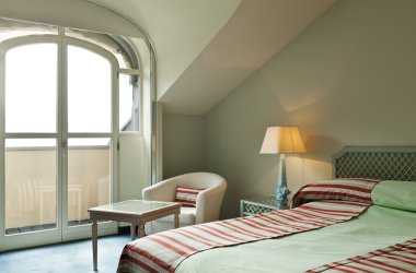 romantik bir otel odasında, iç köşe