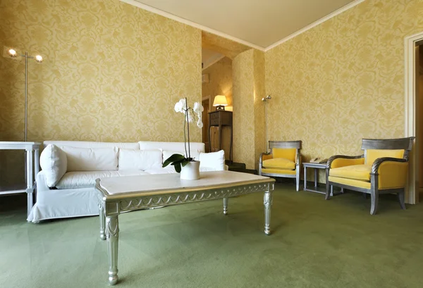 Apartamento de lujo interior, confortable sala de estar clásica — Foto de Stock
