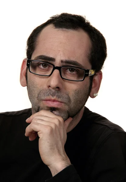 Портрет серйозної людини в окулярах — стокове фото