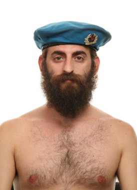 portre adam beyaz zemin üzerine