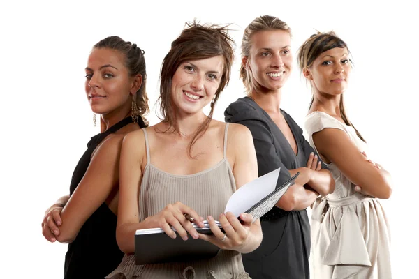 Portrait de jeunes femmes d'affaires au travail isolées sur fond blanc — Photo