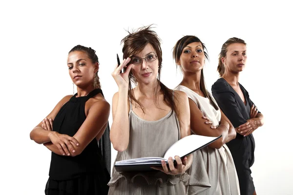 Porträt junger Geschäftsfrauen bei der Arbeit isoliert auf weißem Hintergrund — Stockfoto