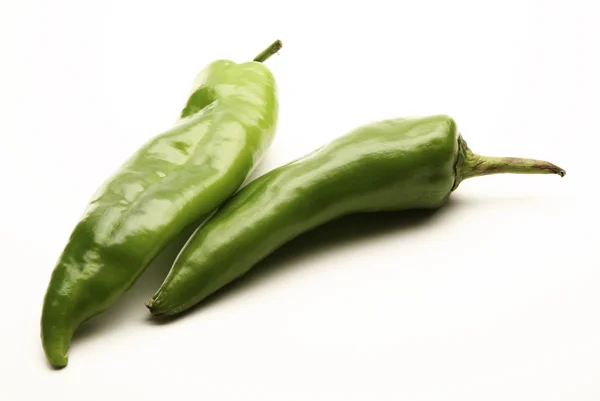 Green peppers isolated on white background — Stock Photo, Image