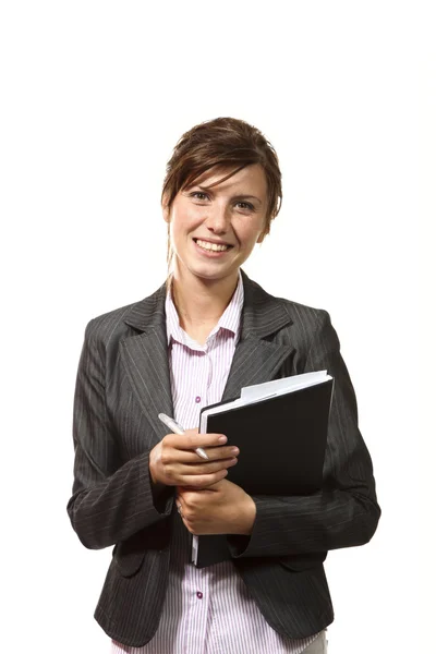 Beautiful businesswoman portrait with agenda — Stock Photo, Image