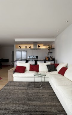 güzel iç modern bir evin oturma odası