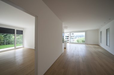 İç modern boş daire, daire içeride kimse yok