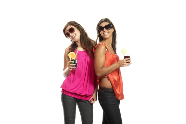 Two girls have fun at the party — Stock Photo, Image