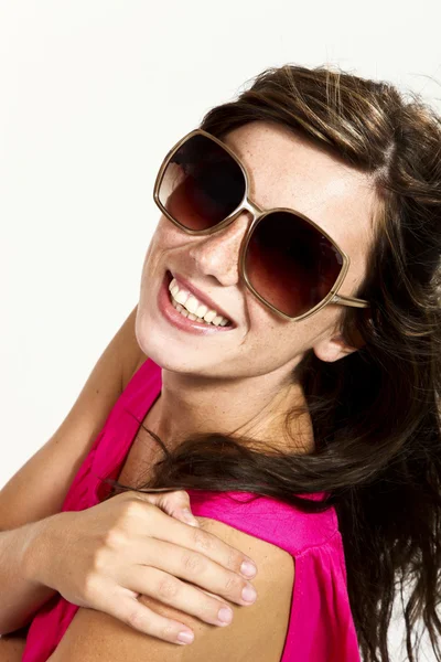 Beautiful girl with sunglasses — Zdjęcie stockowe