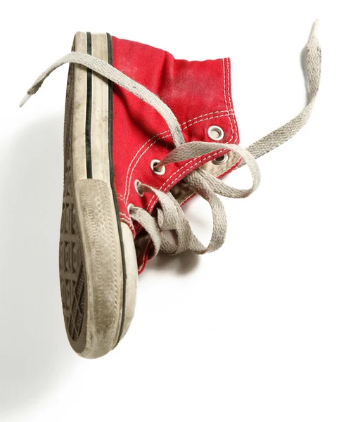 红色的旧鞋 — 图库照片