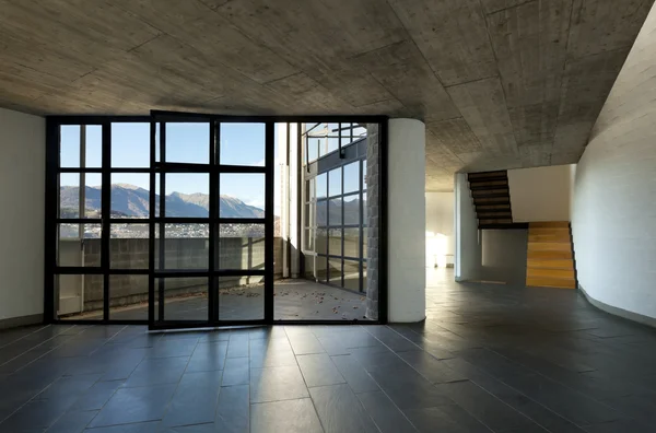Modern empty villa, large window — Stock Photo, Image