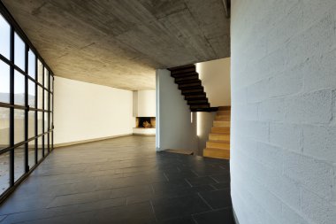 Modern boş villa, geniş pencere