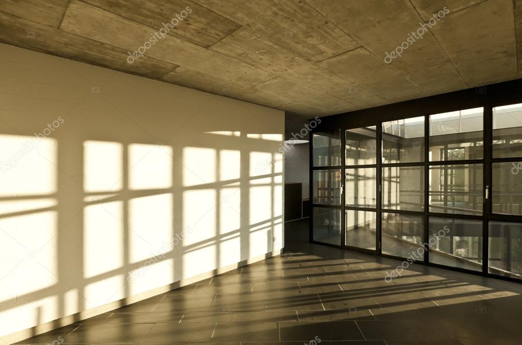 Modern empty villa, large window