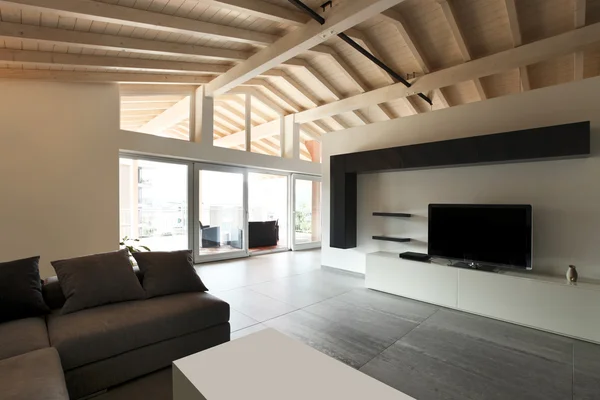 Velký obývací pokoj, moderní moderní architektury — Stock fotografie