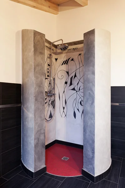 Concrete and mosaic shower — Stock Photo, Image