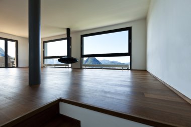 Modern Daire, geniş oturma odası